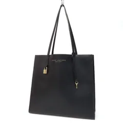 FK25006 美品 MARC JACOB マークジェイコブス ザ グラインド レザー トートバッグ ショルダーバッグ シボ革 黒 ブラック