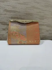 和柄　クラッチバッグ　和装用バッグ　オレンジ系