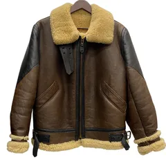 希少✨ゴールデンベア　フライトさジャケッB-6 ムートン　羊革　ブラウン　38 ムートンジャケット ムートコート B6 革ジャン B-6ムートン