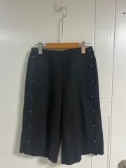 (日本ヴィンテージ) ウール 5分 ズボン パンツ ダークグレー チャコール ウール76