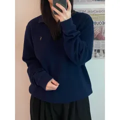 ポロ ハーフジップアップニット