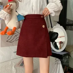 スカート レディース ウール Aライン 大きいサイズ 不規則デザイン ハイウエスト 秋冬 M251229-6