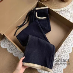 ジーンズ レディース 裏起毛 厚手 ストレート 大きいサイズ ハイウエスト ワイド 冬 パンツ M251229-2