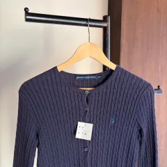 15683 - ポロ ラルフローレン ネイビー ケーブル カーディガン