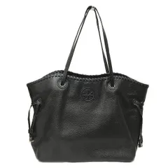 トリーバーチ　ブラック　レザー　バッグ　トートバッグ　レディース