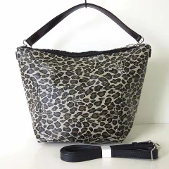 タマミワタナベ tamami watanabe 2way バッグ ショルダーバッグ ワンショルダー PVC ヒョウ柄 レオパード柄 グレー 黒 ダークブラウン かばん 鞄 カバン 美品