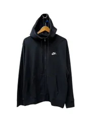 NIKE (ナイキ) クラブ フレンチテリー フルジップフーディ パーカー スウェット ワンポイント BV2649-010 XL ブラック メンズ/006