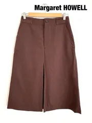 Margaret HOWELL　マーガレットハウエル　FINE WOOL TWILL　日本製　スカート　Mサイズ　ブラウン　毛100％　カジュアル　送料込み　6461534