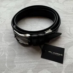 ミスタージュンコ Mr.JUNKO 牛革 レザーベルト 黒 シルバーバックル 【新品/タグ付】