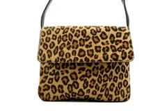 ドルチェ&ガッバーナ ミニ ファー ショルダー ハンドバッグ ドルガバ レオパード柄 ハラコ レザー 茶 ブラウン Dolce&Gabbana 4930h