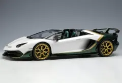 【中古】ミニカー 1/18 Lamborghini Aventador SVJ Roadster 2020 Ad Personam 2 tone paint(パールホワイト×ヴェルデハイドラ) [EML079A]