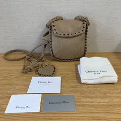 Christian Dior クリスチャンディオール ショルダーバッグ トロッター レディース ベージュ ストラップ カード 保存袋