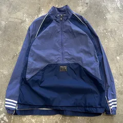 アディダス 90s ナイロンジャケット 古着 ストリート ハーフジップ レア90s《アディダス》中綿 刺繍ハーフジップナイロンジャケット