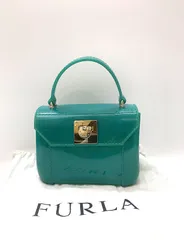 値下げ❗️《訳あり》FURLA フルラ  キャンディ ミニ バッグ ハンドバッグ  グリーン系 緑 2WAY