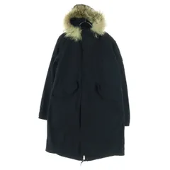 TAKEO KIKUCHI タケオキクチ リアルラクーンファー フード取外し可 モッズコート 3 ブラック メンズ 古着