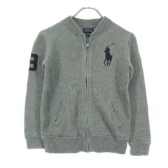 POLO RALPH LAUREN ポロラルフローレン 長袖 ニットジャケット 130 グレー キッズ 古着