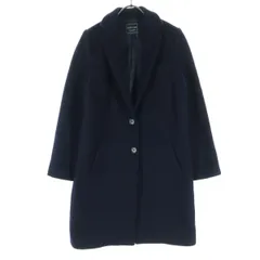BEAMS LIGHTS ビームスライツ 長袖 ウール チェスターコート 36 ネイビー レディース 古着
