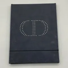 新品未使用　Christian Dior クリスチャンディオール　卓上ミラー　鏡　折りたたみミラー　ロゴ　スタッズ　黒　ブラック