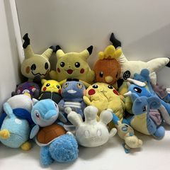 ◆ [정크품] 17점 정리 상품 포켓몬 봉제인형 레드 태그 TOMY 태그 있어 그레그르 미미큐 피카츄 나에트르 등 현상품 4.5 kg