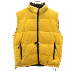 GAP ギャップ リバーシブル ハイブリッド ダウンベスト L 山吹色 ポケッタブル メンズ 古着