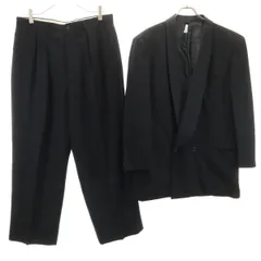 GIORGIO ARMANI ジョルジオアルマーニ イタリア製 テーラードジャケット 上下 セットアップ 50 ブラック メンズ 古着