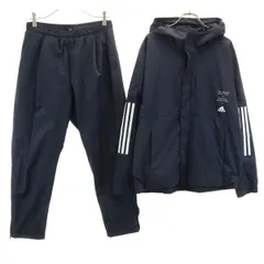 adidas アディダス ウインドブレーカー 上下 セットアップ L ネイビー メンズ 古着