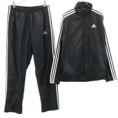 adidas アディダス ウインドブレーカー 上下 セットアップ XL ブラック メンズ 古着