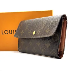 【信頼を選ぶ大人の定番】　LOUIS VUITTON ルイヴィトン　長財布 三つ折り モノグラム インターナショナル 定番モデル　ブラウン