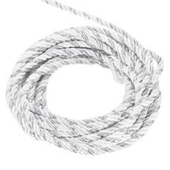 uxcell ツイ ストコードトリム 5ヤード5mm 3プライツイ ストブレードロープ光沢のある糸クラフトギフトバッグカーテンクリスマスデコレーション ホワイト＆シルバー - 5m