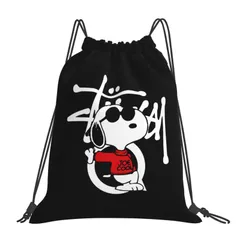 [Yiwomet] スヌーピー ナップサック ジムサック リュック プールバッグ 防水 巾着バッグ 大容量 軽量 ジムバッグ 折り畳み 体操服袋 靴袋 多機能 巾着袋 バックパック スポーツ 遠足 エコ 旅行 アウトドア 男の子 女の子 洗える 4