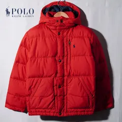 美品 ポロラルフローレン Polo by Ralph  Lauren ダウンジャケット M レッド ロゴ刺繍 ワンポイント ストリート アメカジ Y2K 古着 Y028