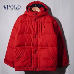 ポロラルフローレン Polo by Ralph  Lauren ダウンジャケット M 相当 表記 XL レッド ロゴ刺繍 ワンポイント ストリート アメカジ Y2K 古着 Y029