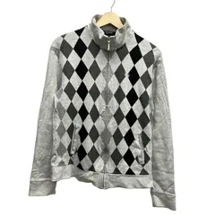 バーバリーブラックレーベル ブルゾン サイズ3 L メンズ美品  ライトグレー×グレー×マルチ ニット/ジップアップ/春・秋物