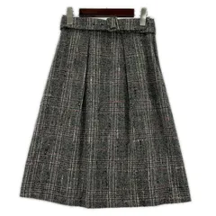 Reflect リフレクト チェック柄 ツイードスカート size7/グレー×ホワイト×ピンク