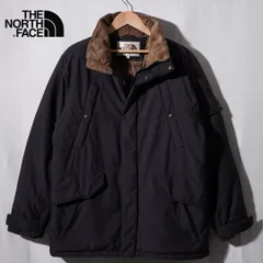 ノースフェイス THE NORTH FACE ダウンジャケット XL ブラック ロゴ刺繍 ワークジャケット ミリタリージャケット 風 裏側ブラウン テック ストリート オーバーサイズ ビッグシルエット 古着 Y036