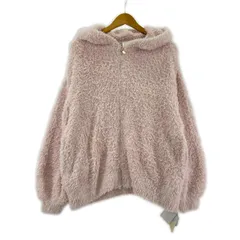 美品  gelato pique ジェラートピケ タグ付き モコモコ ルームウェアパーカー sizeF/ピンク×ホワイト