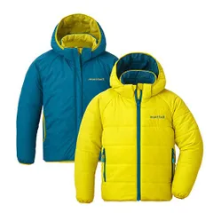 Montbell モンベルリバーシブル ダウンパーカロイヤルブルー／ライムイエローThermawrap  100-120 YL 120 1101651