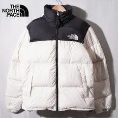 ノースフェイス THE NORTH FACE ヌプシ ダウンジャケット L オフ ホワイト ブラック 700フィル ロゴ刺繍 テック系 オーバーサイズ ビッグシルエット ストリート Y2K 古着 Y038