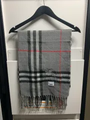 バーバリー 刺繍 CHECK マフラー グレー 新品