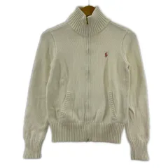 POLO RALPH LAUREN ポロ・ラルフローレン ジップアップ ニットジャケット size150/オフホワイト