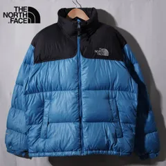 ノースフェイス THE NORTH FACE ヌプシ ダウンジャケット XL 相当 表記 L ブルー ブラック 700フィル ロゴ刺繍 テック系 オーバーサイズ ビッグシルエット ストリート Y2K 古着 Y040