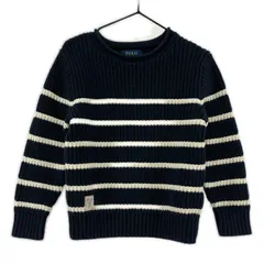 POLO RALPH LAUREN ポロ・ラルフローレン ロールネック ボーダーニット size4/ネイビー