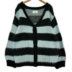 jouetie   ジュエティ  ボーダー Ｖネックカーディガン sizeM/ブラック×ライトブルー