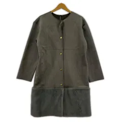 ZARA ザラ 異素材切替 ノーカラーコート sizeEUR/S/グレー