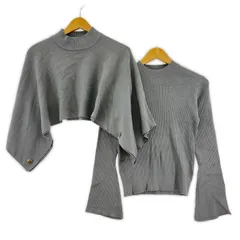 MAJESTIC LEGON マジェスティックレゴン ニットアンサンブル sizeM/グレー