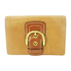 コーチ COACH 二つ折り財布 ウォレット 小銭入れあり レザー 革 バックルデザイン 茶 ブラウン /CK26 ■GY18
