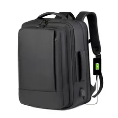 [Annaben] リュック ビジネスリュック メンズ 15.6インチ PC リュックサック 拡張可能 大容量 超軽量 防水 耐衝撃 USB充電ポート 3way バッグ ビジネス 人気 ビジネスリュック 通勤 通学 旅行 出張 男女兼用（ブラック）