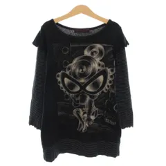 ヒステリックグラマー ミニ HYSTERIC GLAMOUR MINI カットソー ミニワンピース ドット ボーダー プリント フリル 長袖 120cm 黒 ブラック 1847294 /YM