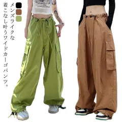 ワイドパンツ カーゴパンツ レディース ボトムス アメカジ ストリート ポケット 大人 カジュアル きれいめ おしゃれ 体型カバー メンズライク 春夏 バギーパンツ 無地 秋 ダンス衣装 ヒップホップ