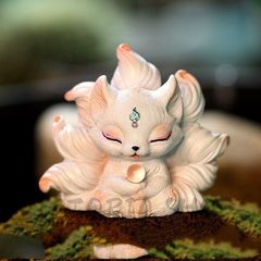 [Brand New, Unused] Nine-Tailed Fox, Small Fox, Office, Tea Table, Tea Ceremony Utensils, Succulent Pot, Landscape Decoration, Craft, Artwork, Figurine